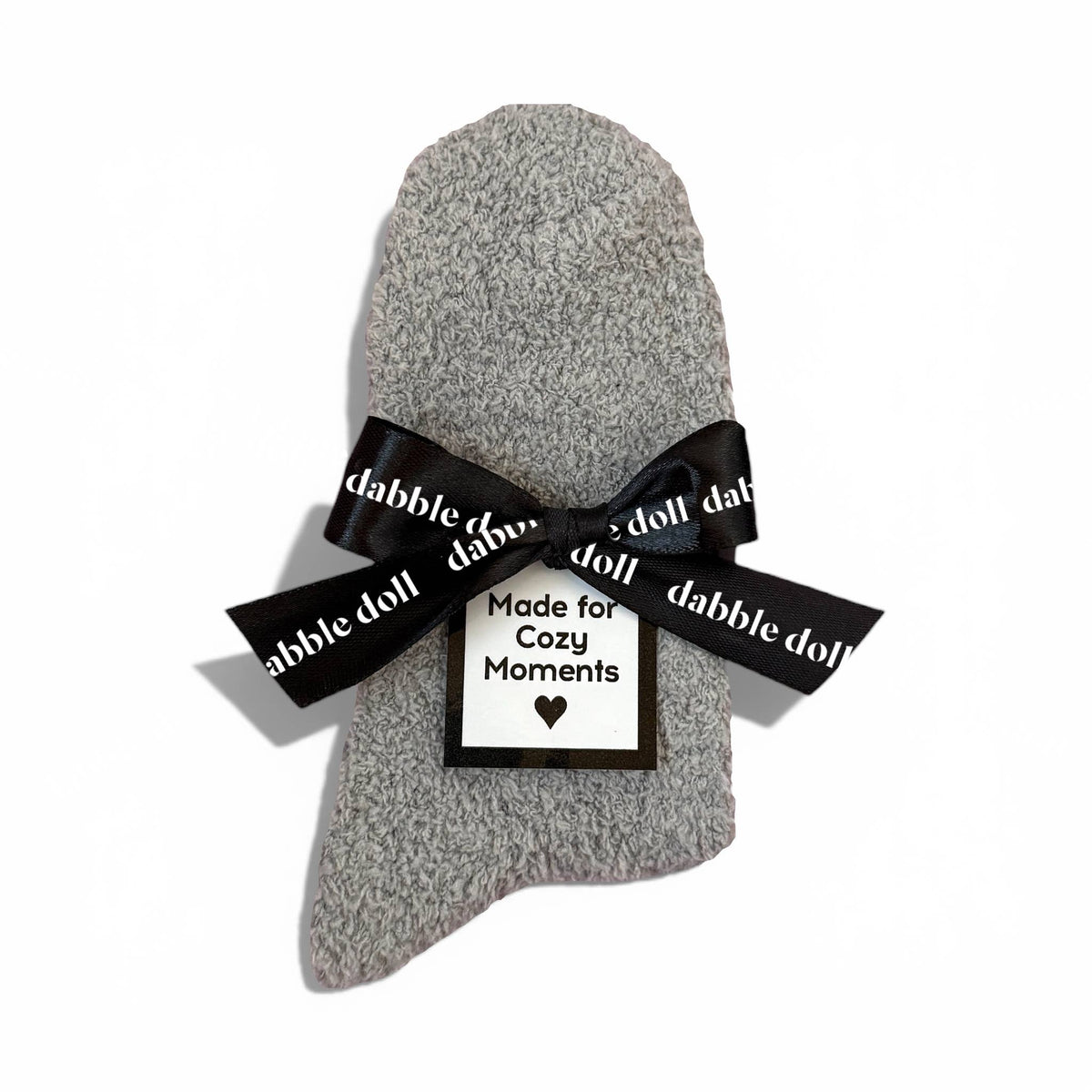 Cozy Socks with Ribbon- Grey
