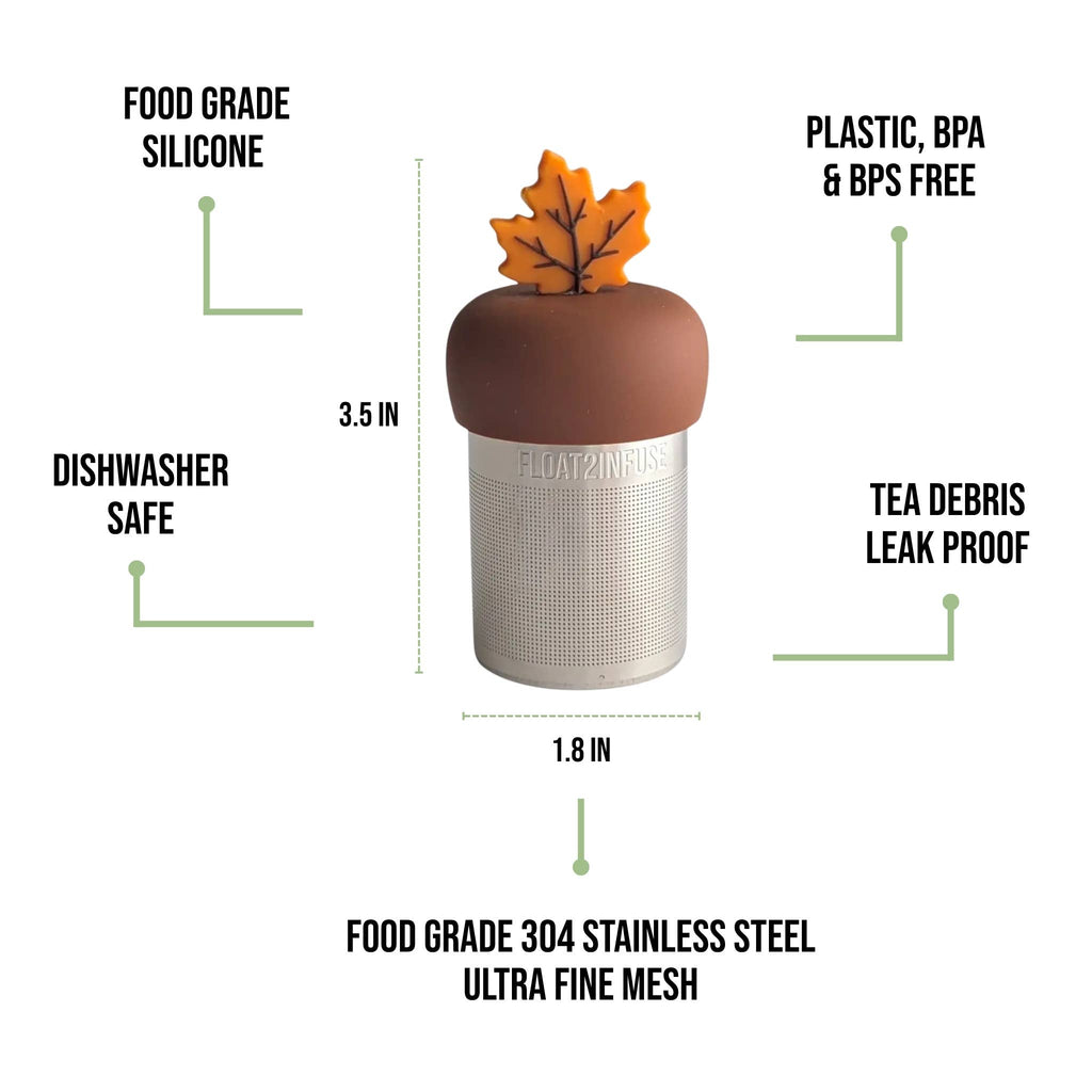 Orange Maple Leaf | Floating Tea Infuser | Brown Base