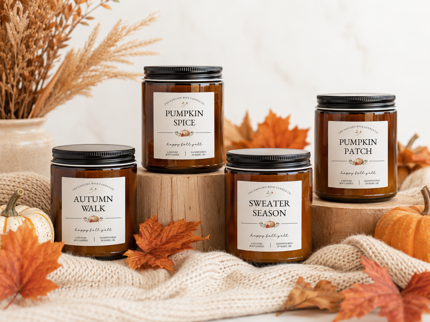 Harvest Chai Fall Soy Candle | 9 oz Amber Jar