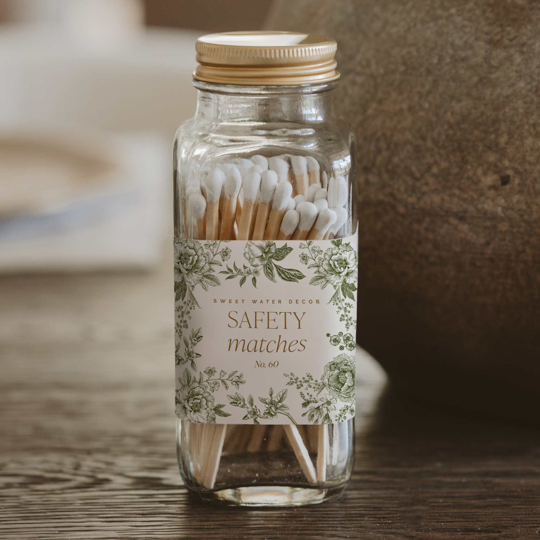 Green Delft White Tip Safety Matches - 60 Count