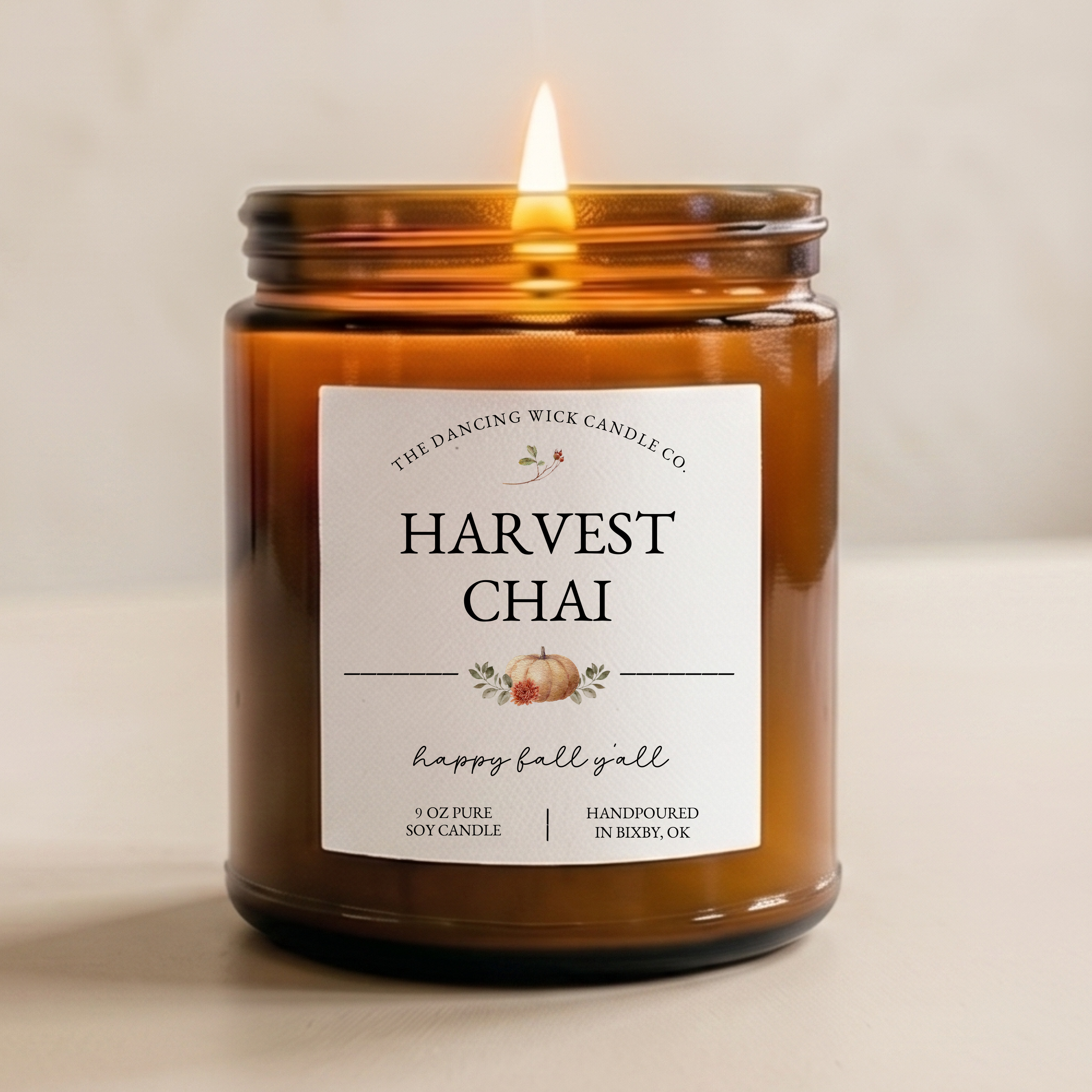 Harvest Chai Fall Soy Candle | 9 oz Amber Jar