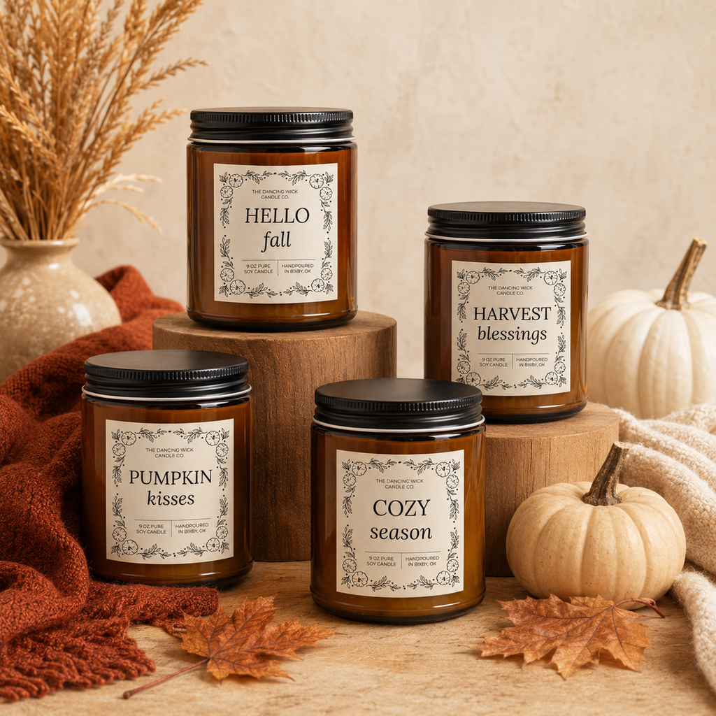 Hello Fall Amber Soy Candle -  9 oz