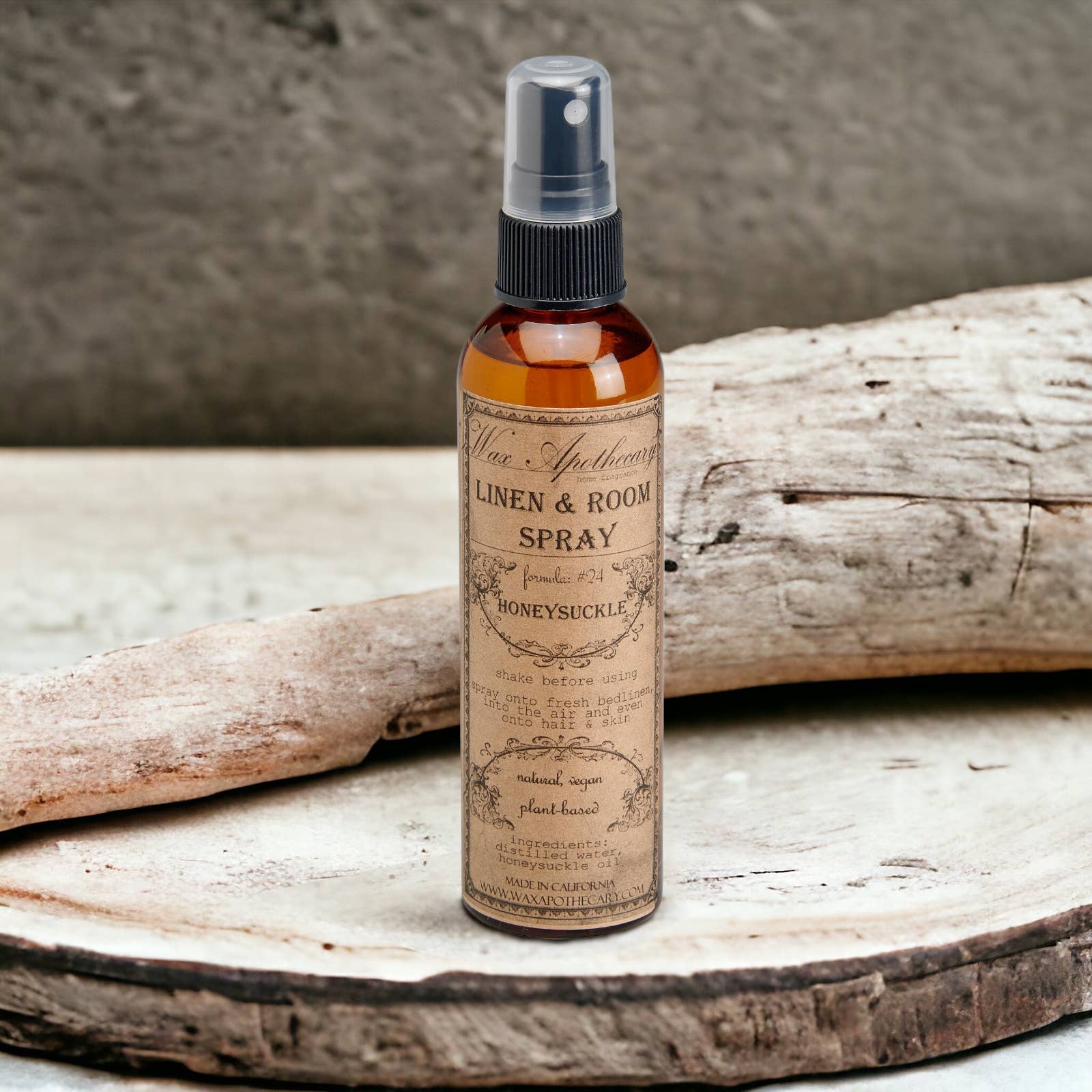 Honeysuckle Linen & Room Spray, 4 oz Amber Bottle