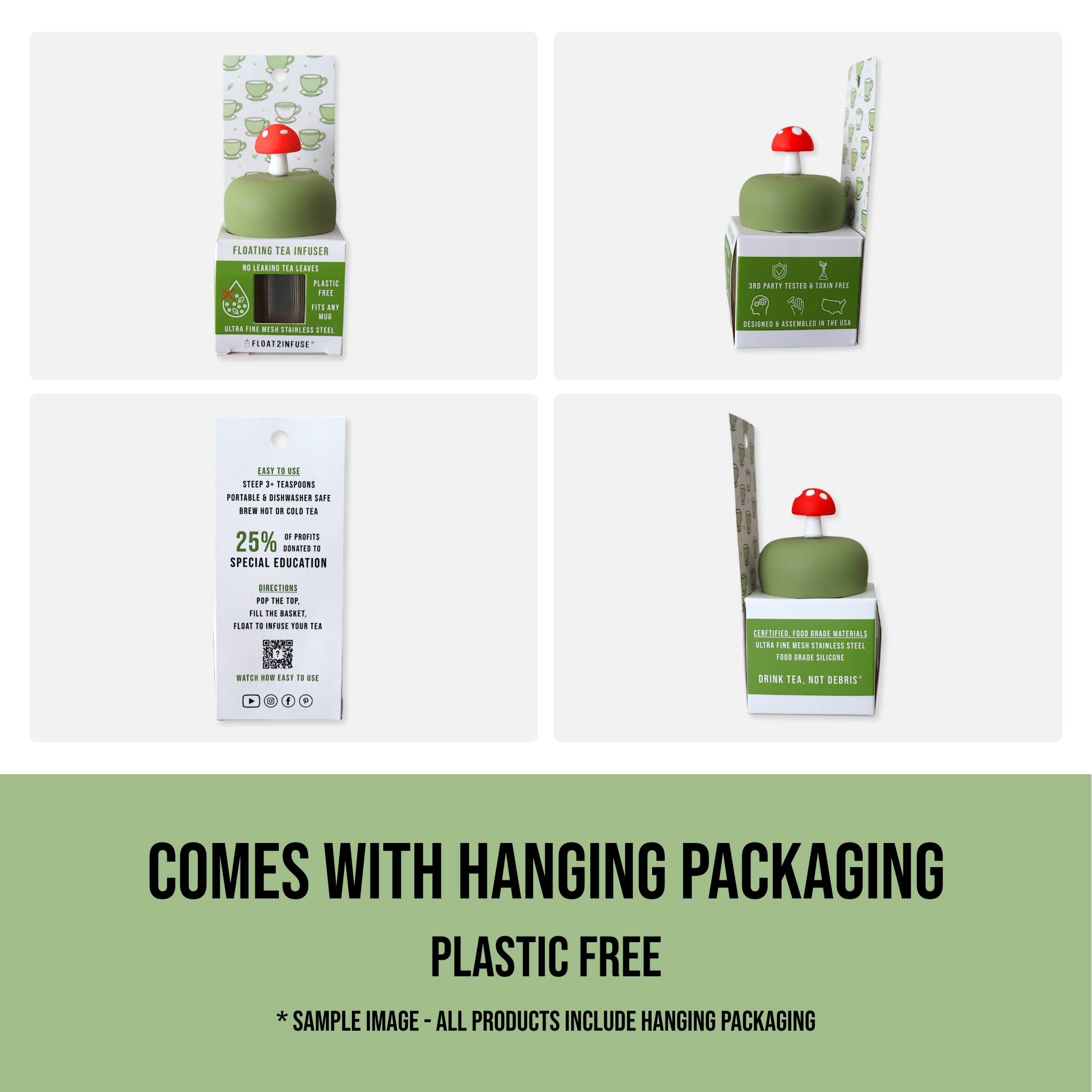 Herb Leaf | Floating Tea Infuser | Green Base | Green Leaf