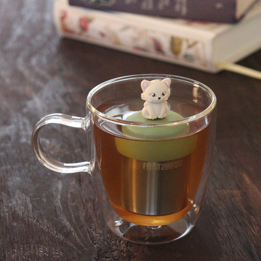 Floating Ivory Cat Tea Infuser | Loose Leaf | Green Base