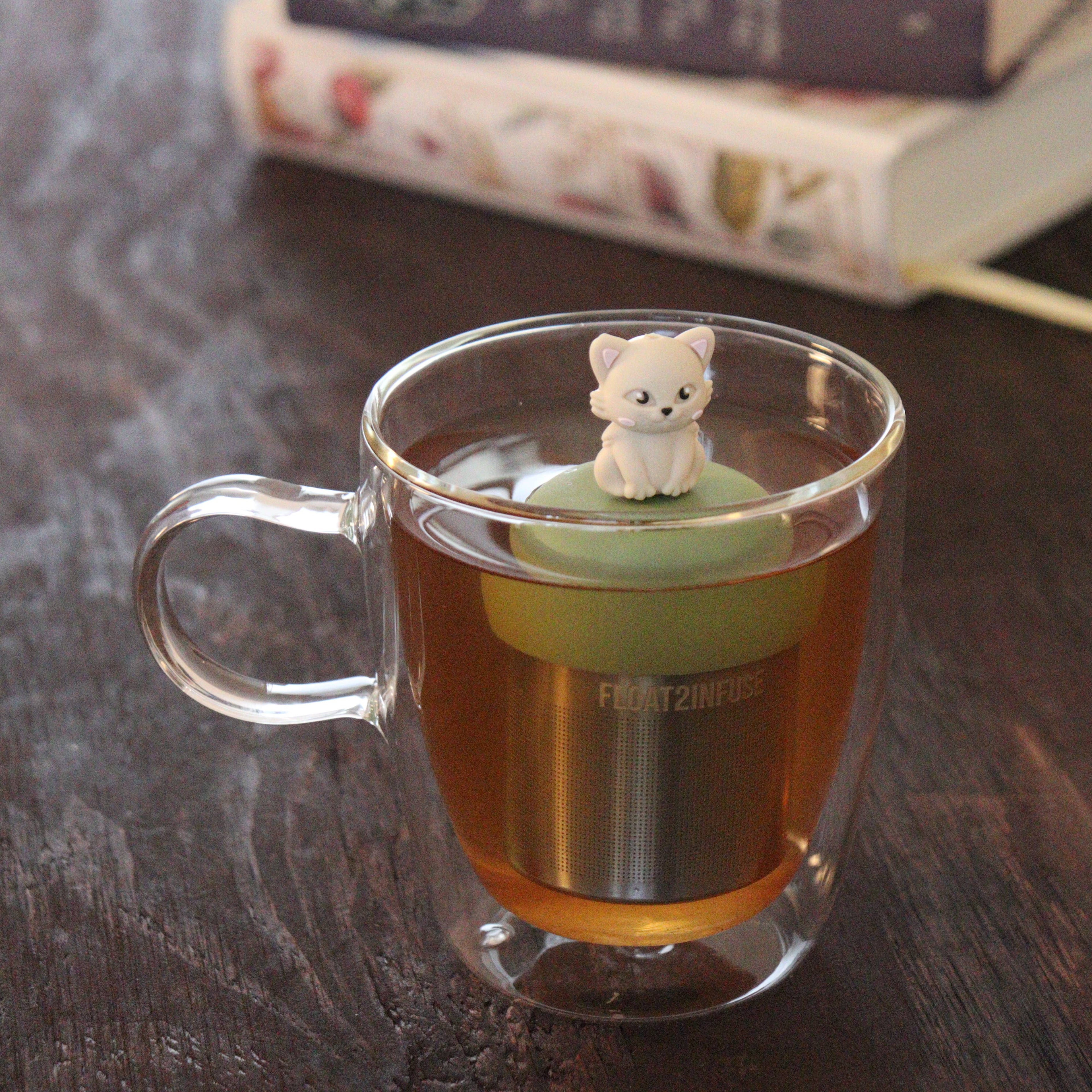 Floating Ivory Cat Tea Infuser | Loose Leaf | Green Base