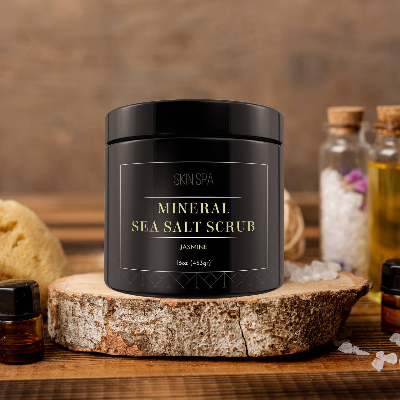 Classic Jasmine Mineral Sea Salt Scrub – 16 oz
