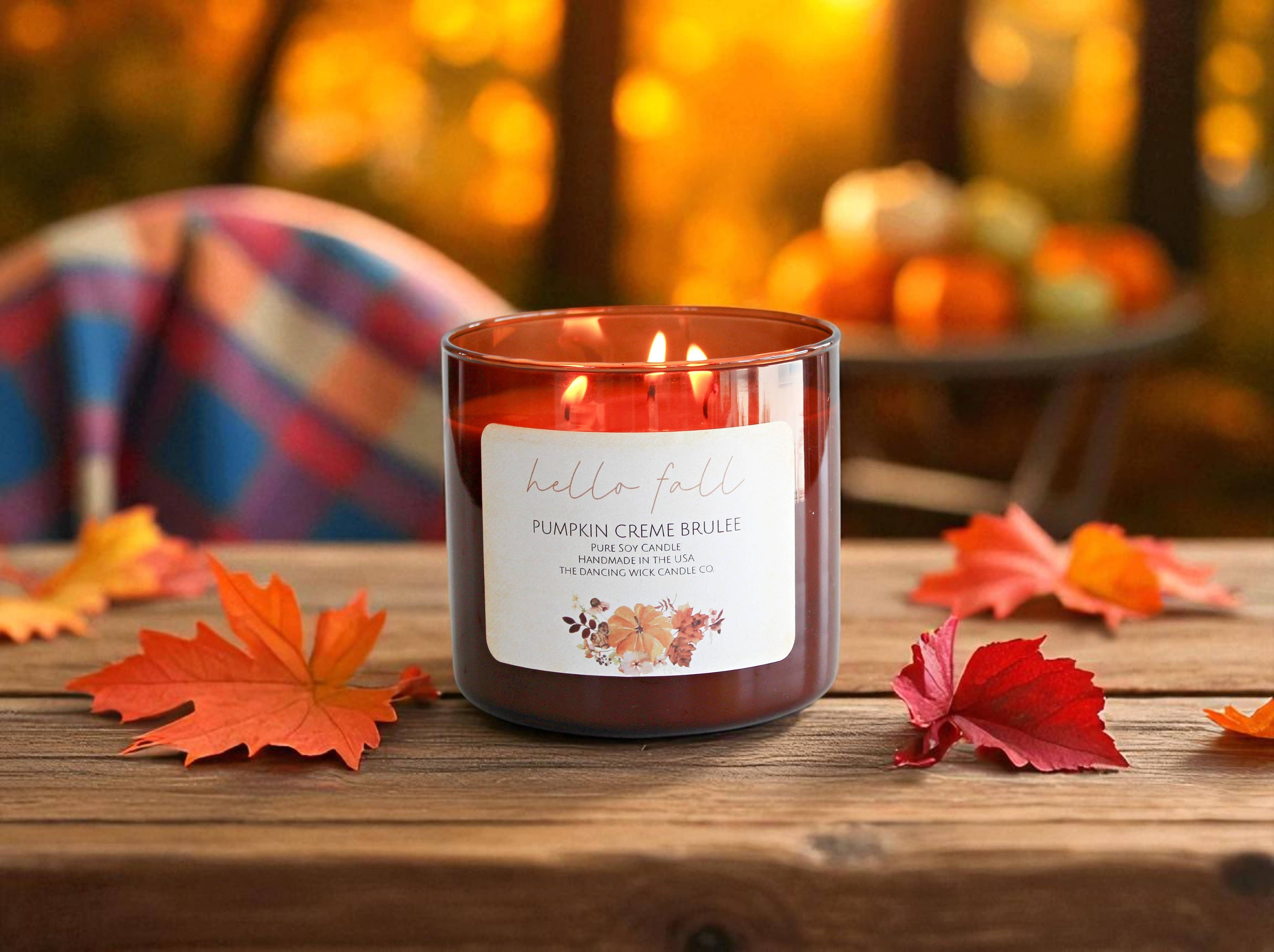 3 wick soy candle | Best Selling Fall Scents | Amber Jar
