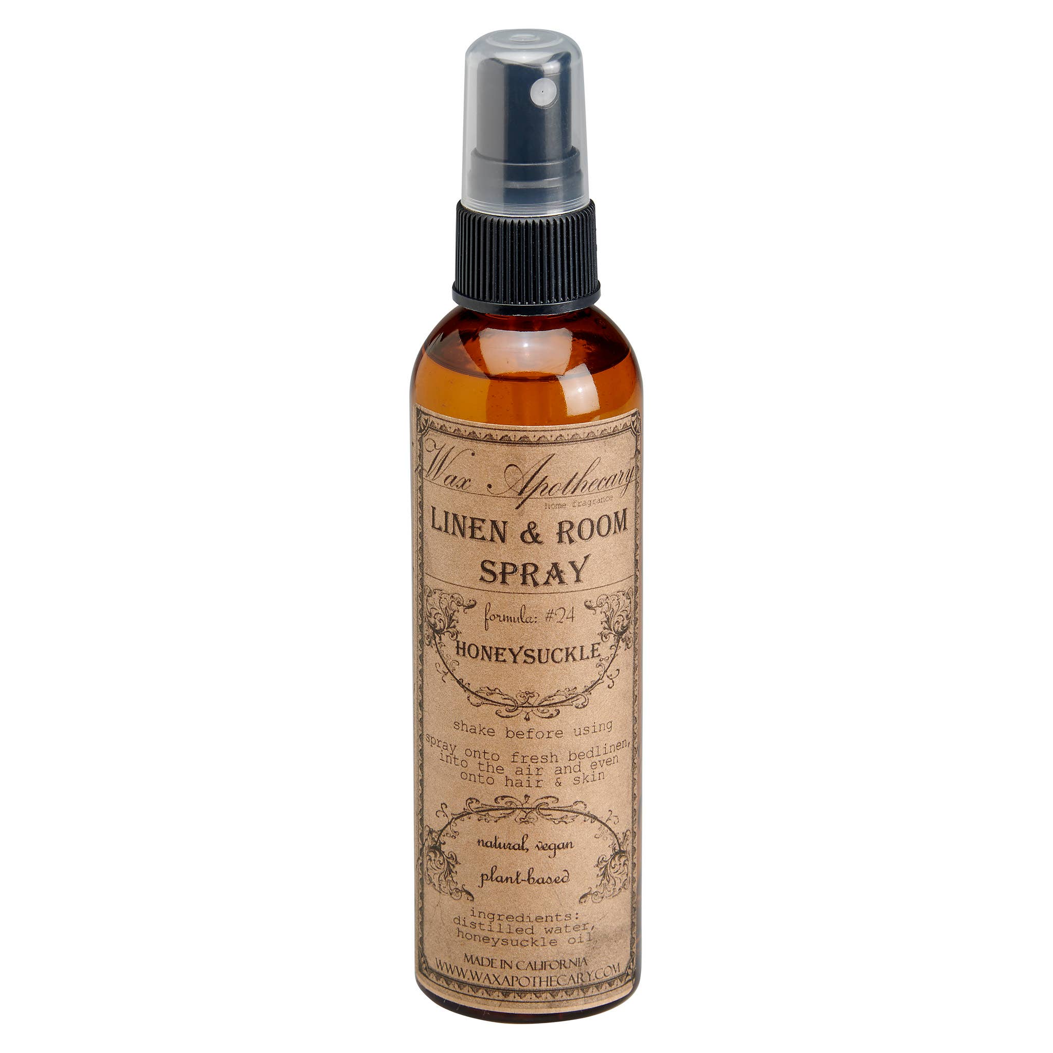 Honeysuckle Linen & Room Spray, 4 oz Amber Bottle