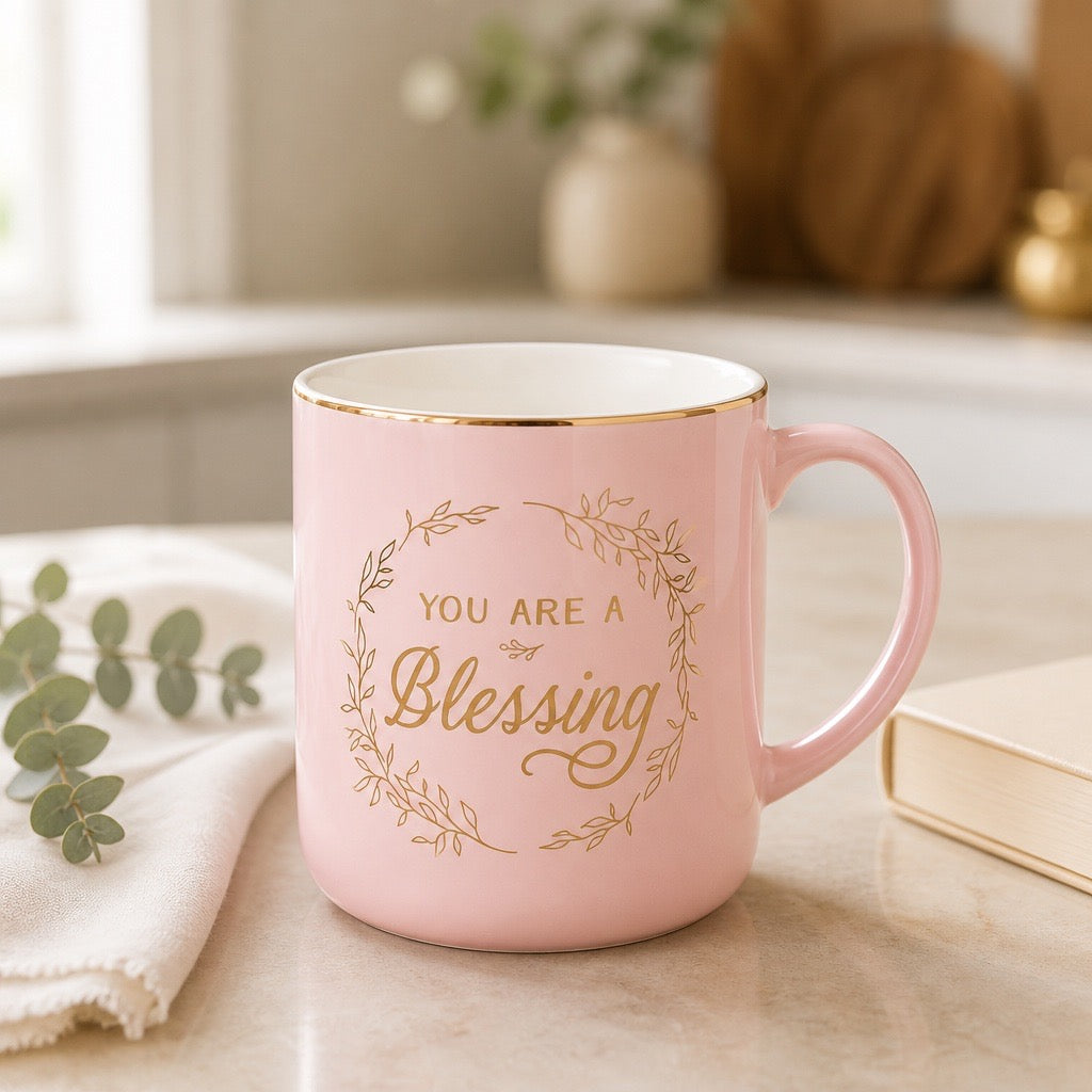 You Are a Blessing Pink Ceramic Coffee Mug