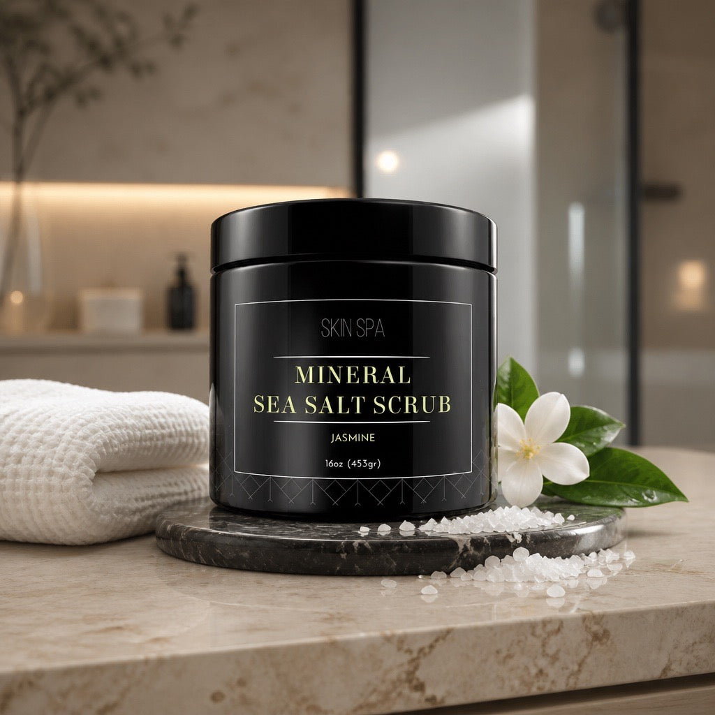 Classic Jasmine Mineral Sea Salt Scrub – 16 oz