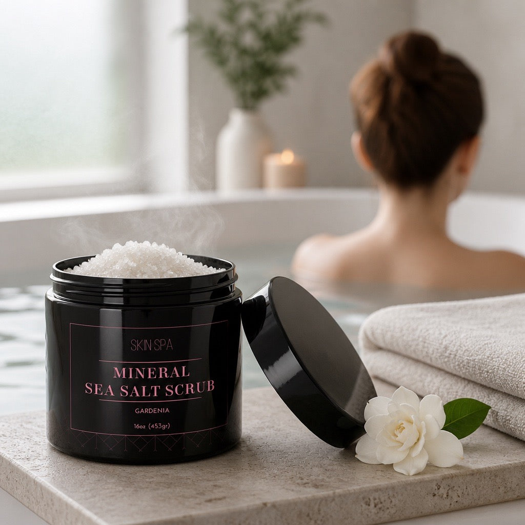 Gardenia Mineral Sea Salt Scrub – 16 oz