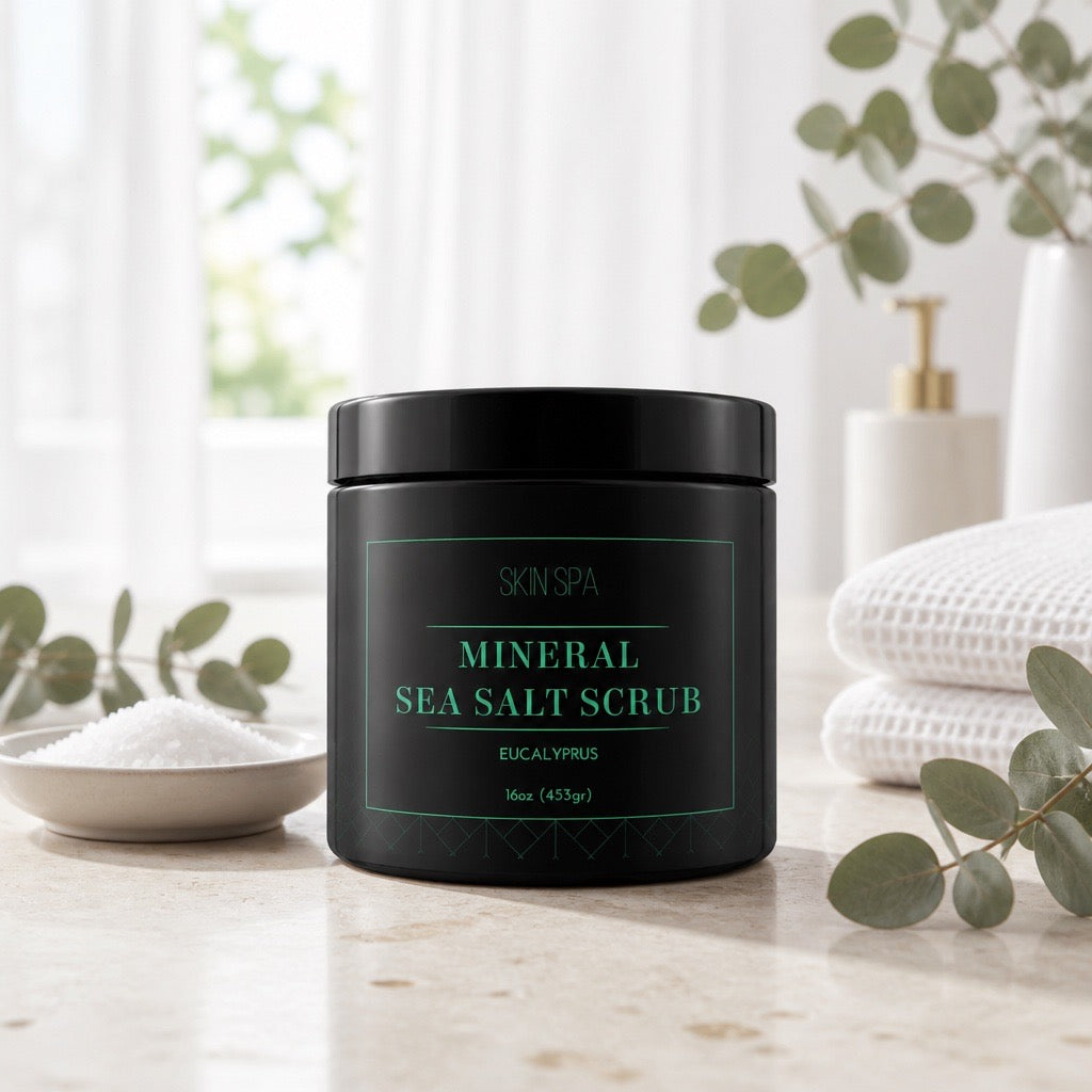 Eucalyptus Mineral Sea Salt Scrub – 16 oz