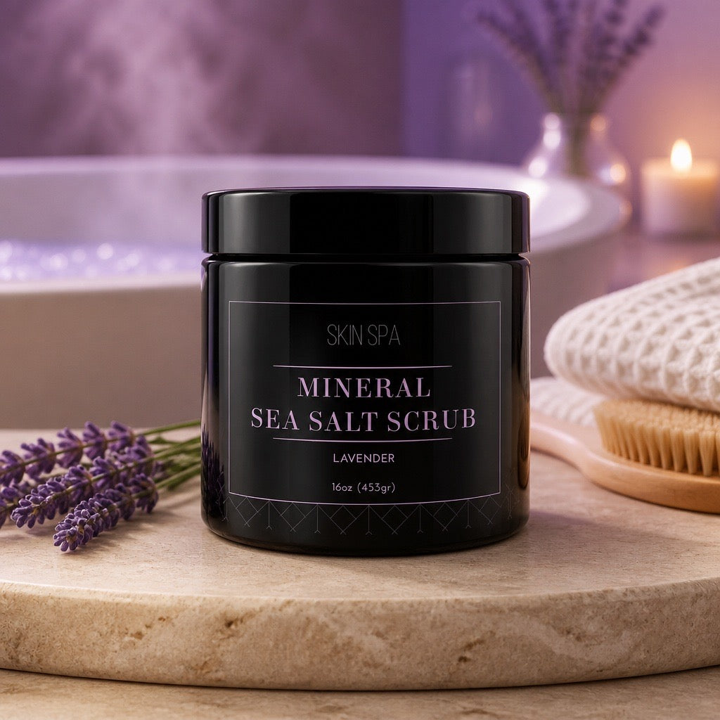 Lavender Mineral Sea Salt Scrub – 16 oz