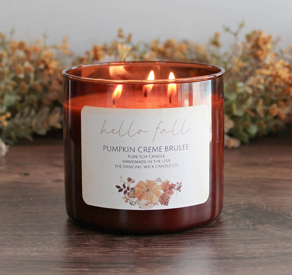 3 wick soy candle | Best Selling Fall Scents | Amber Jar