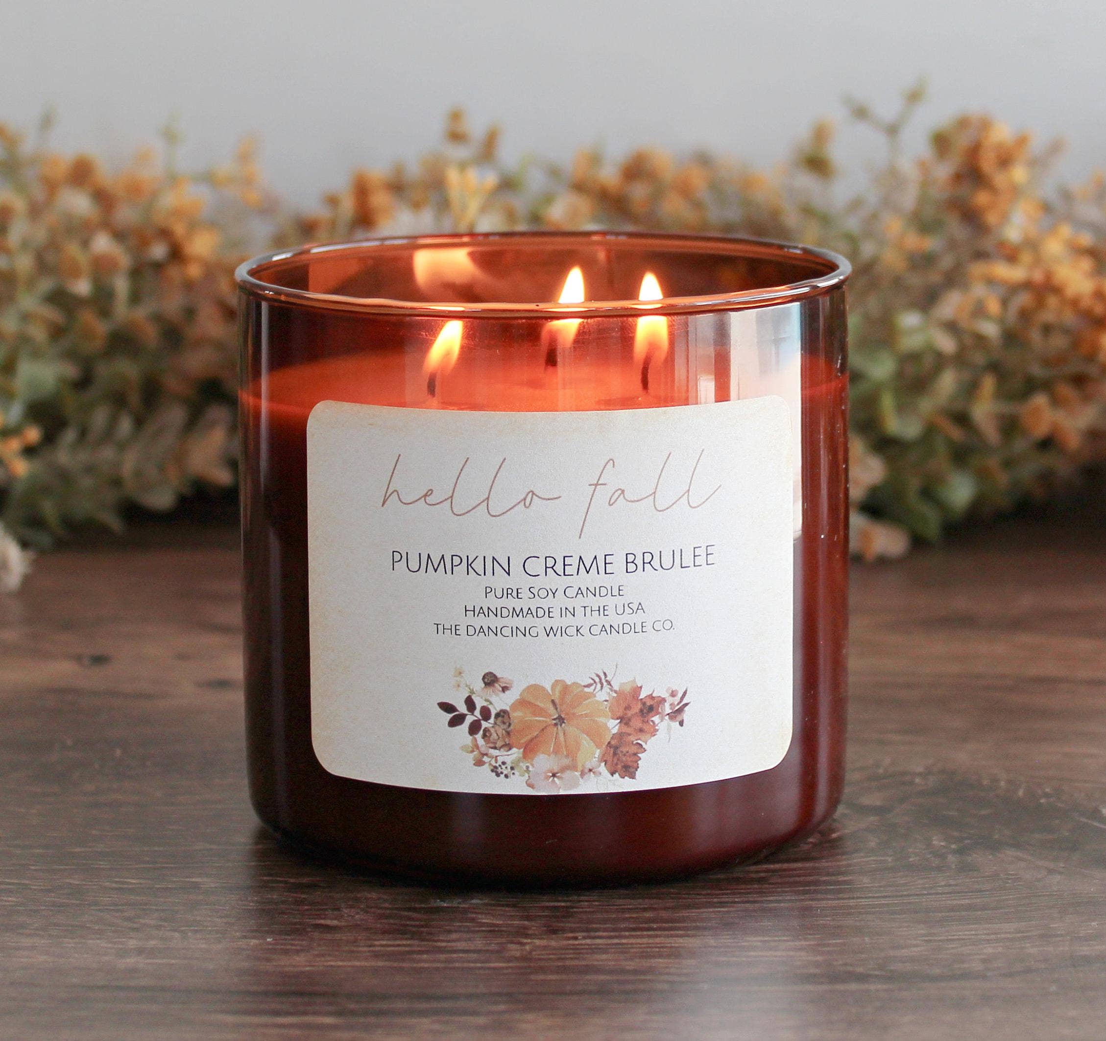 3 wick soy candle | Best Selling Fall Scents | Amber Jar