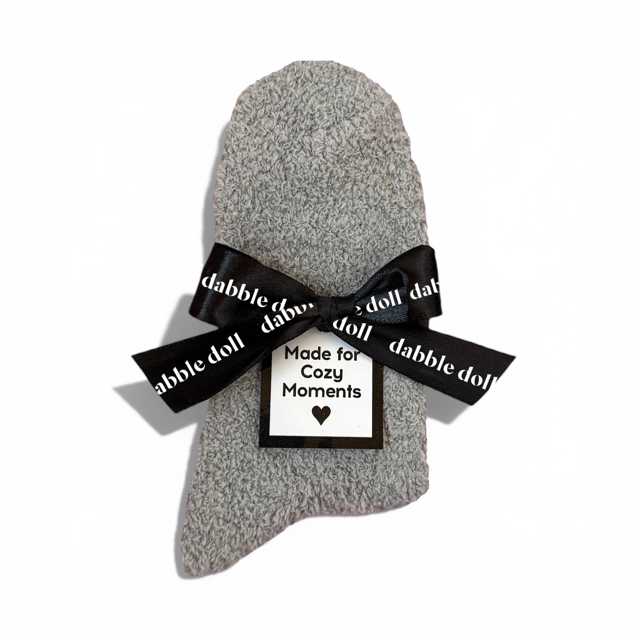 Cozy Socks with Ribbon- Grey