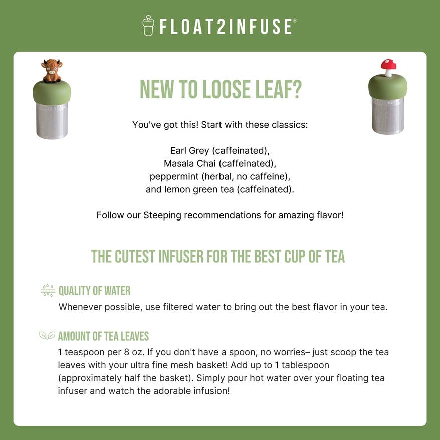 Herb Leaf | Floating Tea Infuser | Green Base | Green Leaf