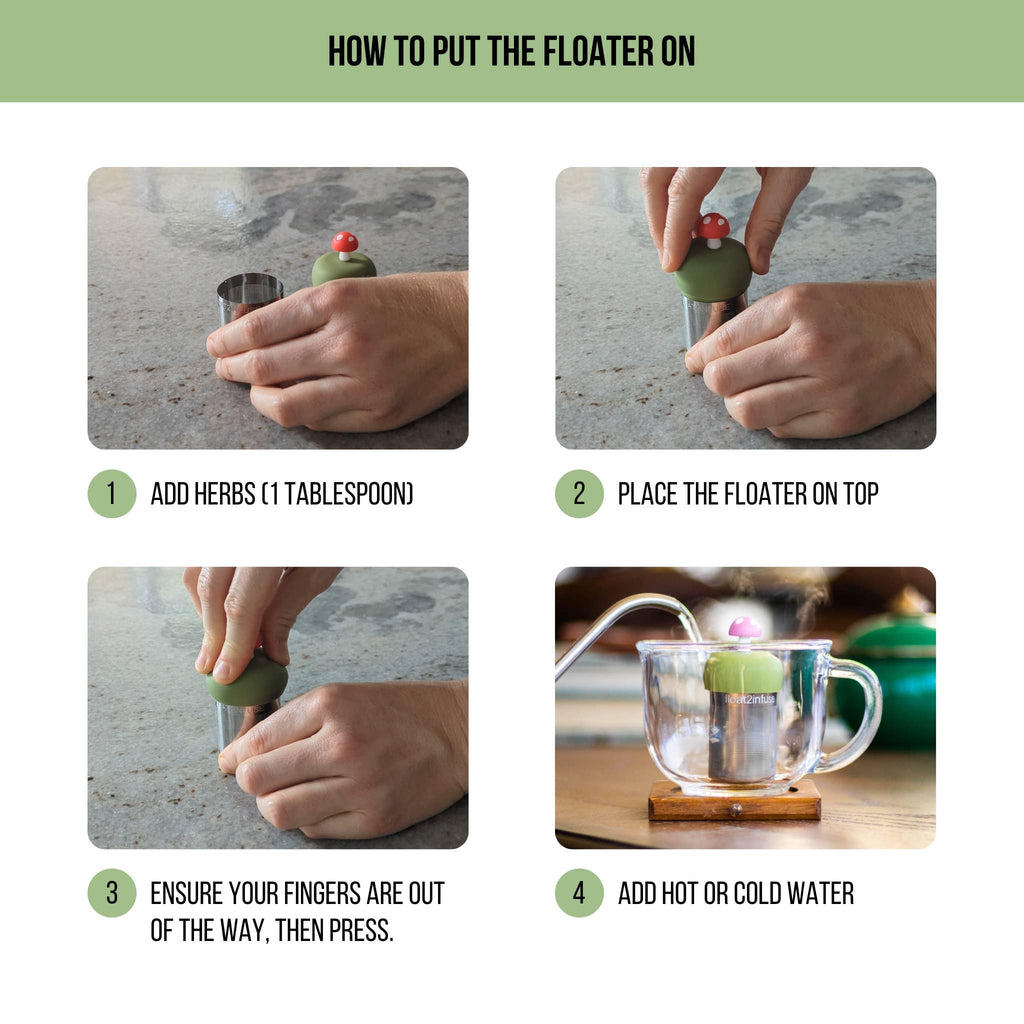 Herb Leaf | Floating Tea Infuser | Green Base | Green Leaf