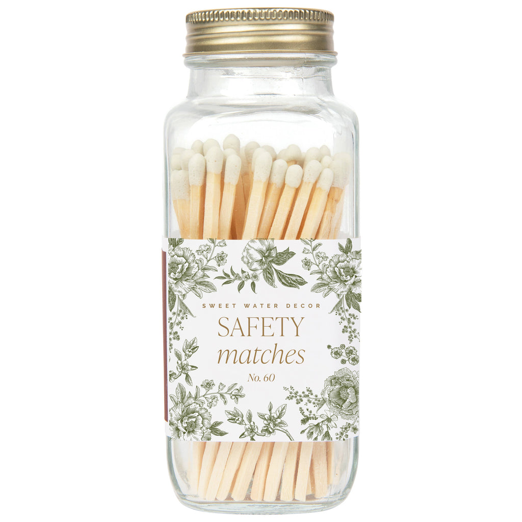 Green Delft White Tip Safety Matches - 60 Count