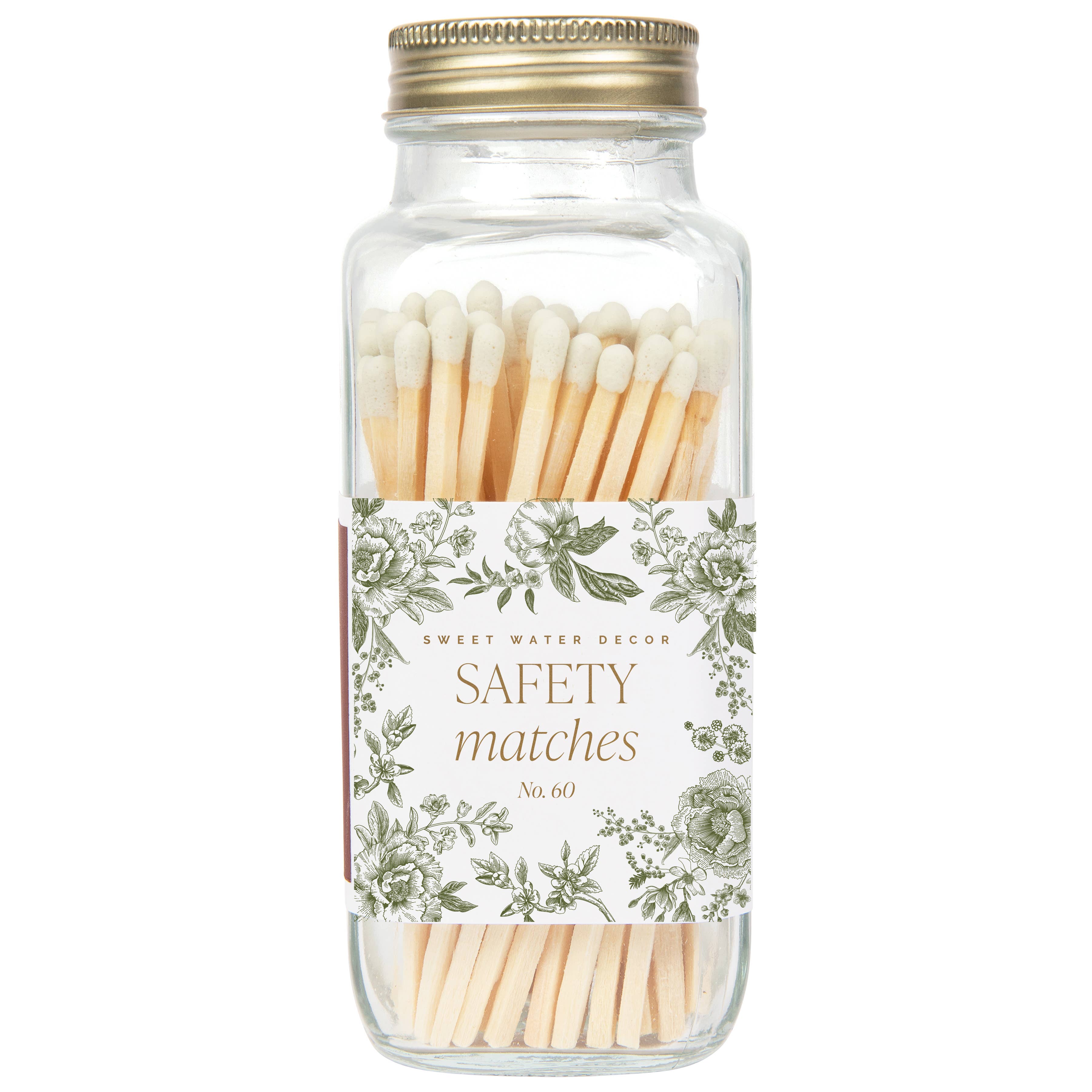 Green Delft White Tip Safety Matches - 60 Count