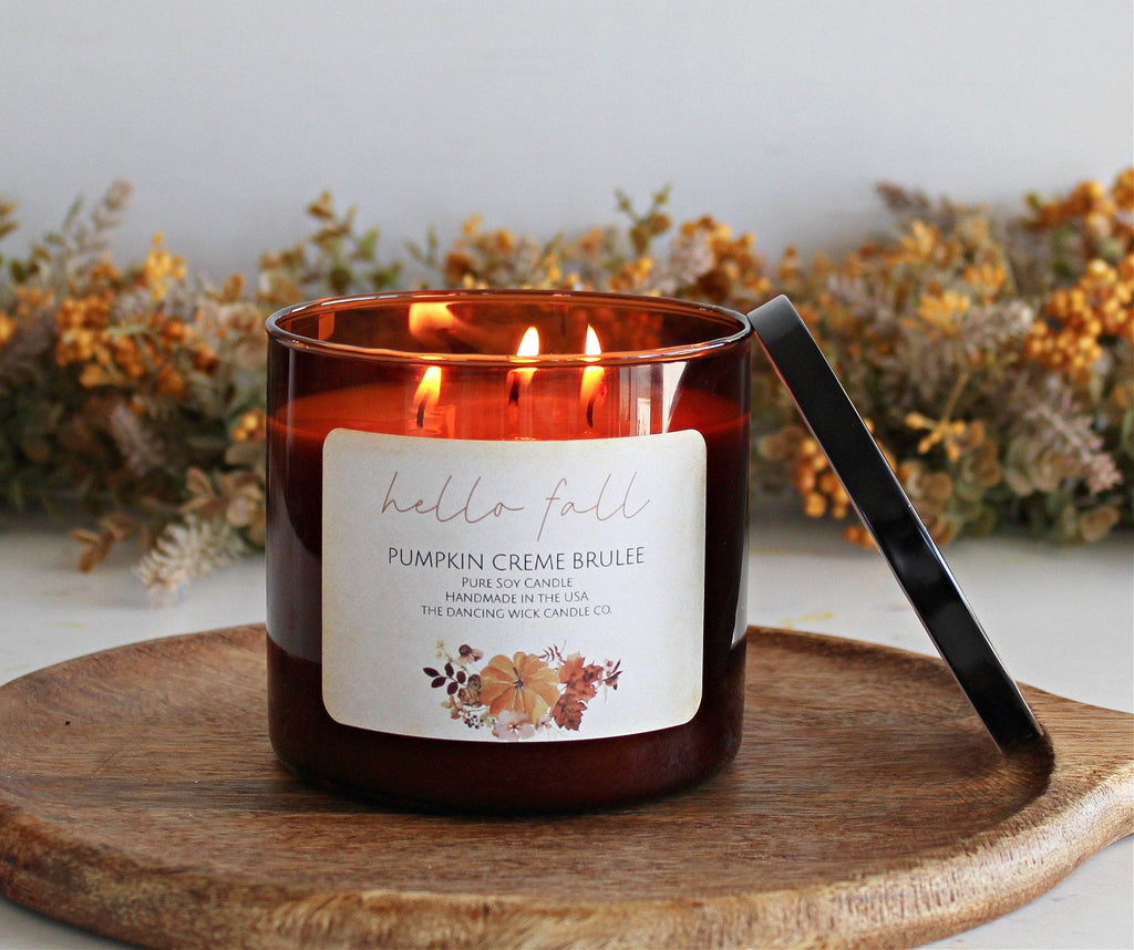 3 wick soy candle | Best Selling Fall Scents | Amber Jar