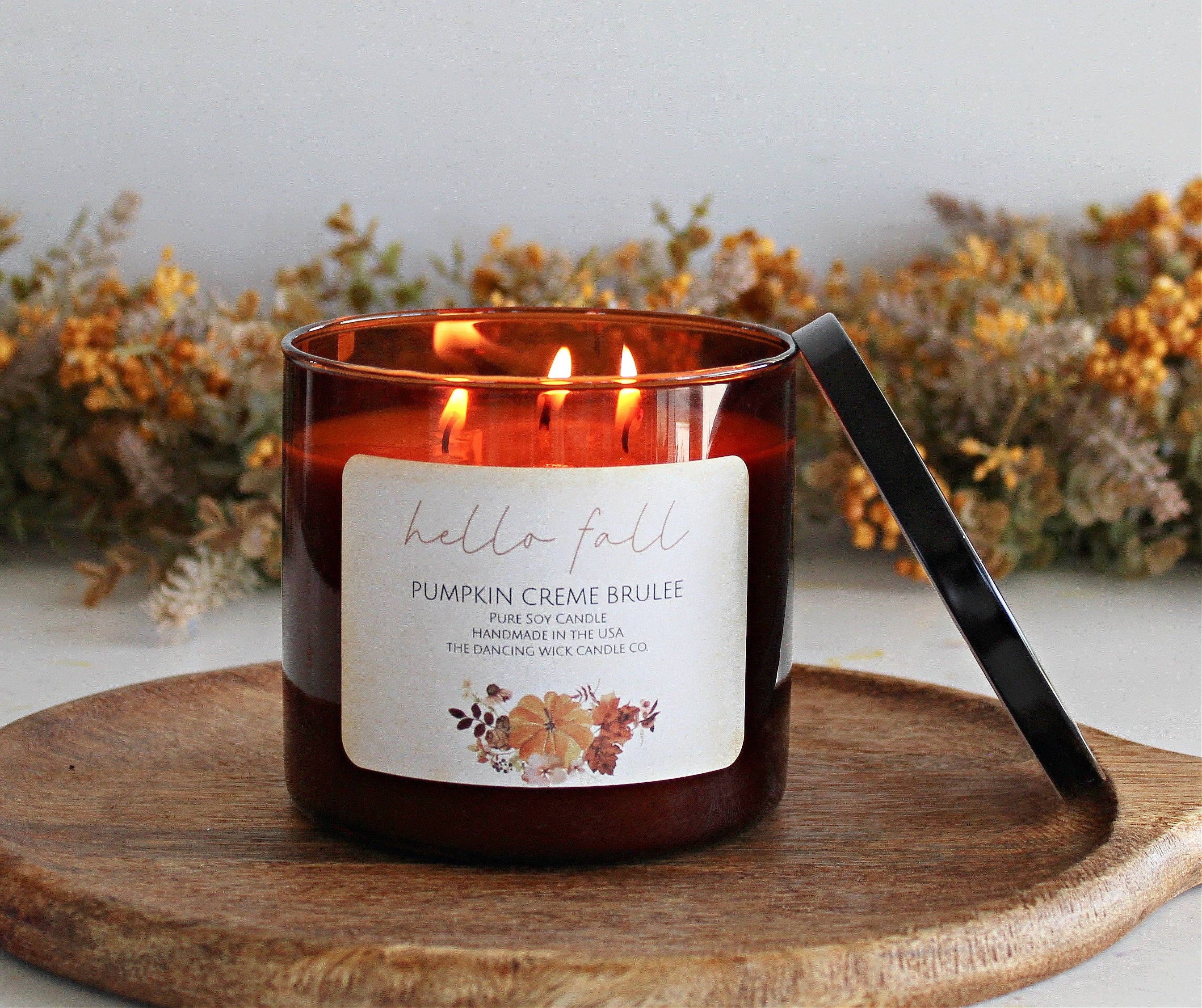 3 wick soy candle | Best Selling Fall Scents | Amber Jar