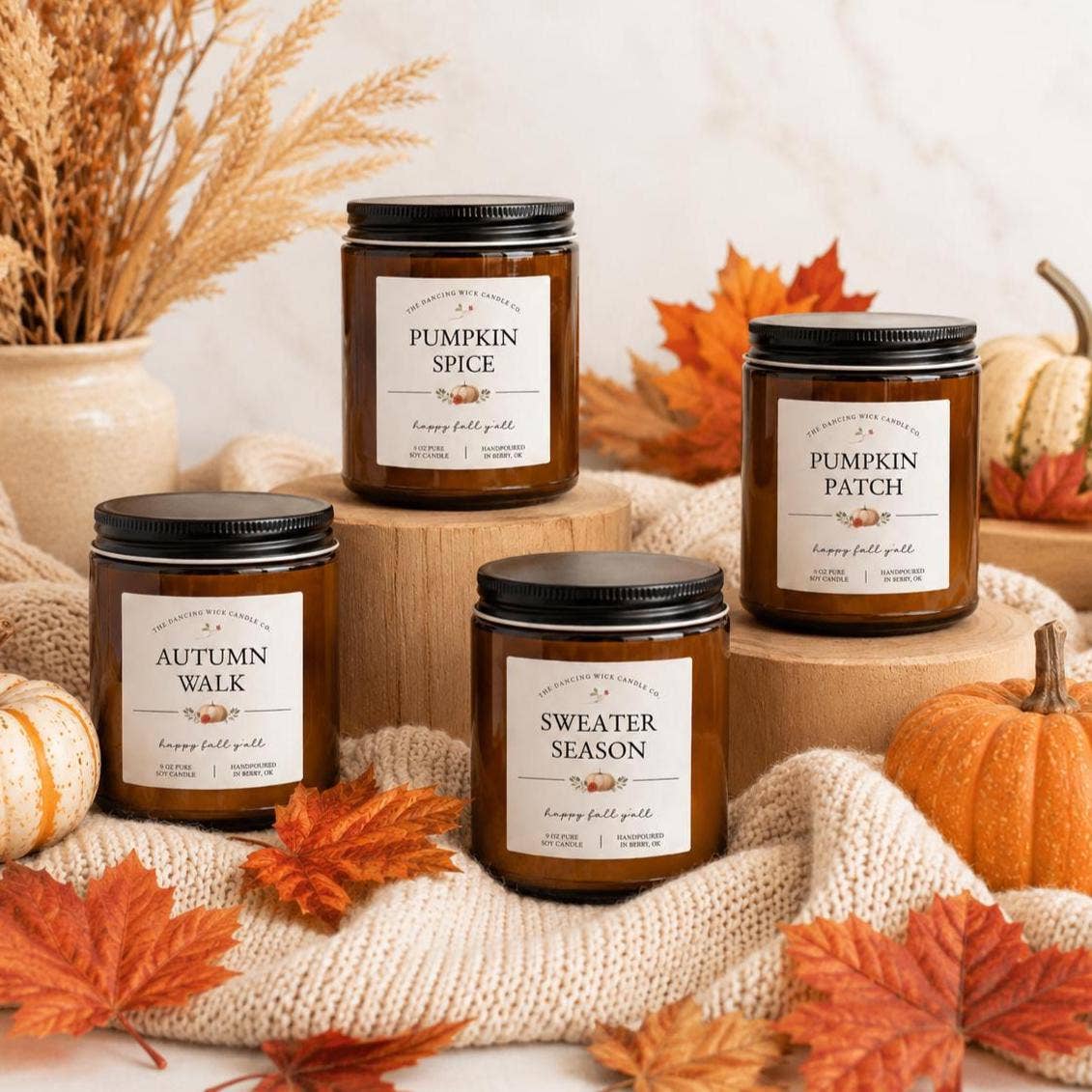 Harvest Chai Fall Soy Candle | 9 oz Amber Jar