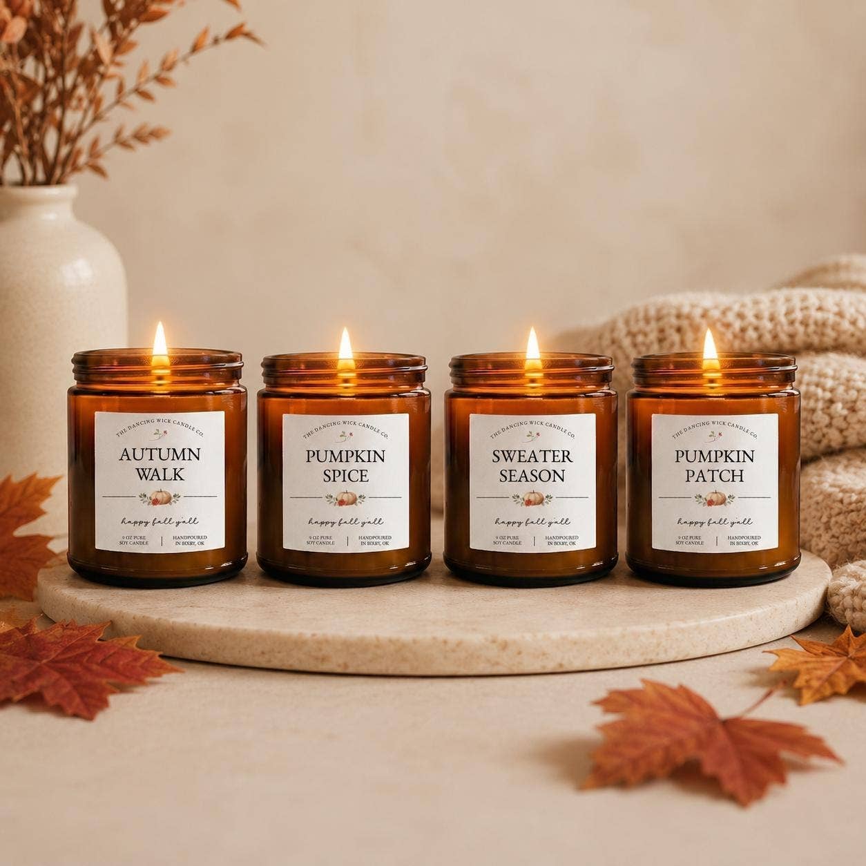 Harvest Chai Fall Soy Candle | 9 oz Amber Jar